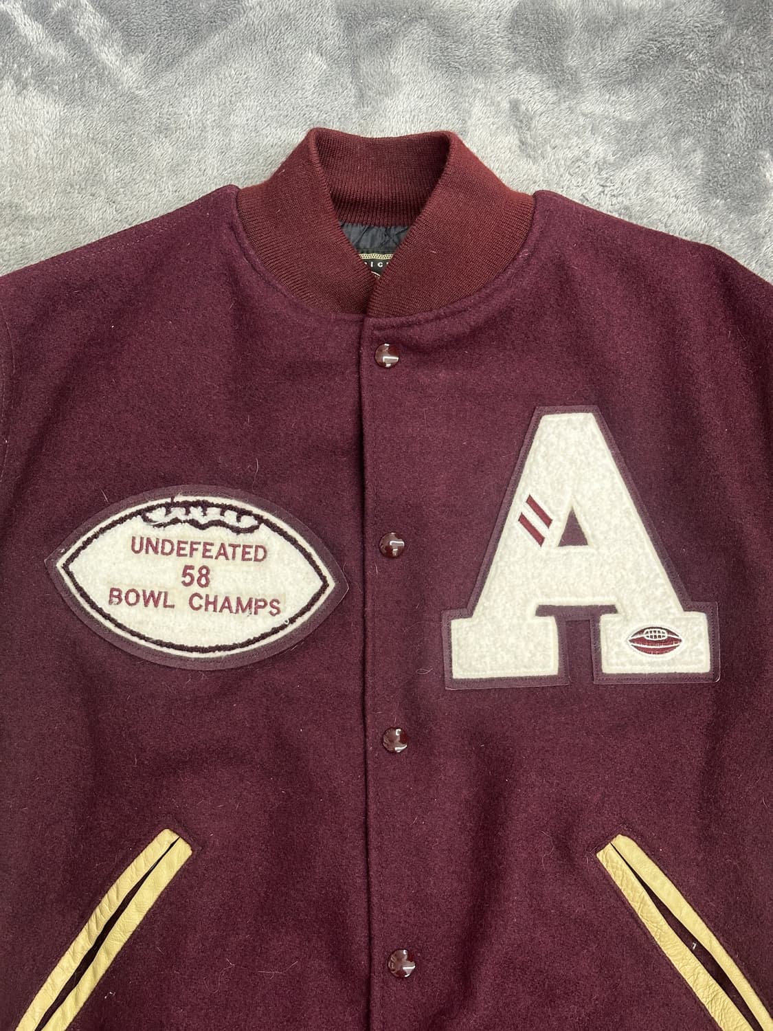 90s 할로웨이 울 바시티 자켓 L 상품이미지4