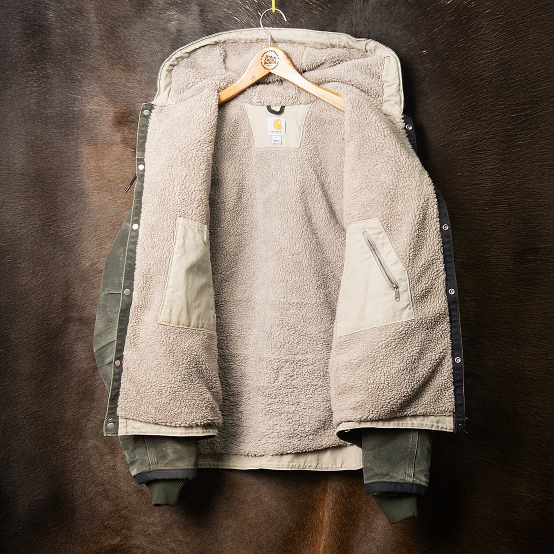 [113] 칼하트 J284 MOS 샌드스톤 쉐르파 라이닝 워크자켓  상품이미지10