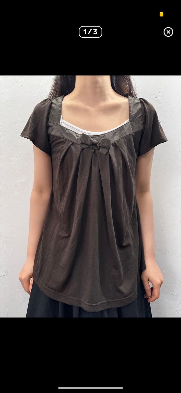 ribbon blouse 초코 블라우스 상품이미지1