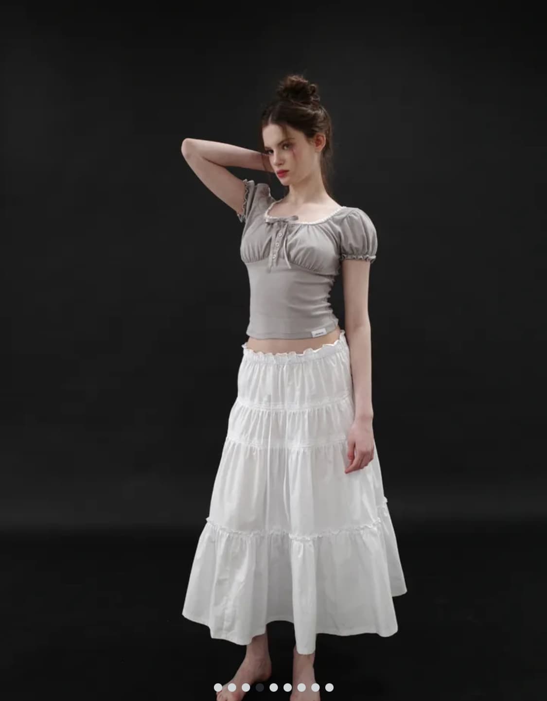 드라이로즈 도로시 셔링 탑 그레이 상품이미지5