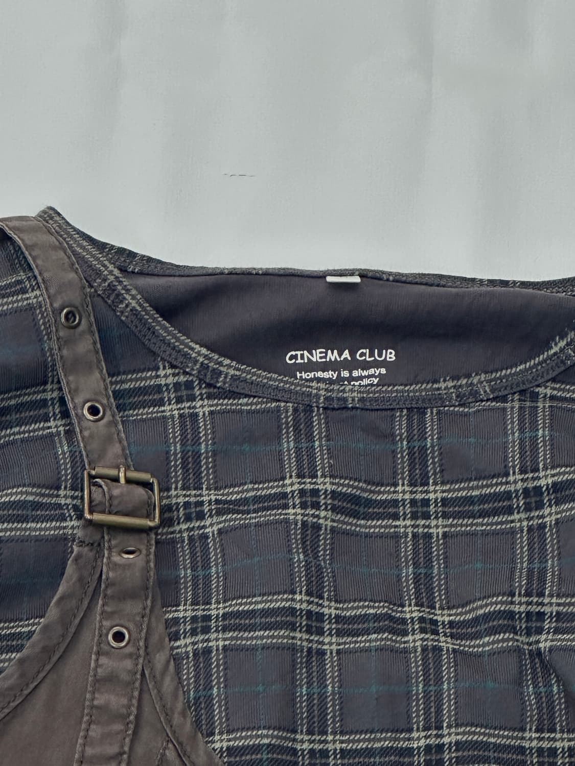 🪶하구미의 가을 그런지 멜빵 코디세트🪶 벌룬 체크 원피스 레이어드 상품이미지2