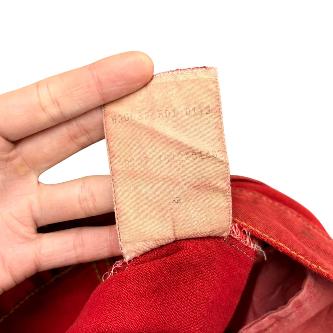 (30) 리바이스 501 레드 데님 팬츠 made in USA 상품이미지6