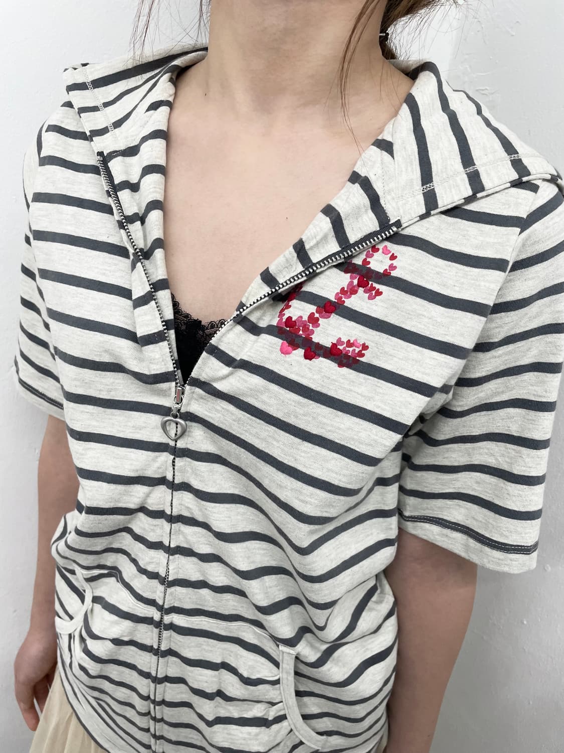 스트라이프 키치 하프 집업 상품이미지2