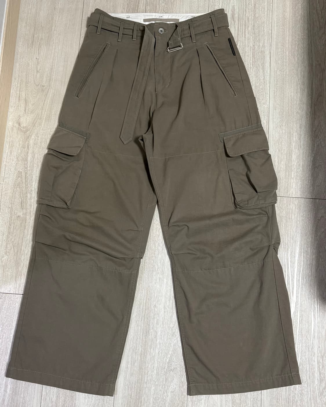 [2]폴리테루 벨티드 카고 팬츠 올리브 그레이 상품이미지3