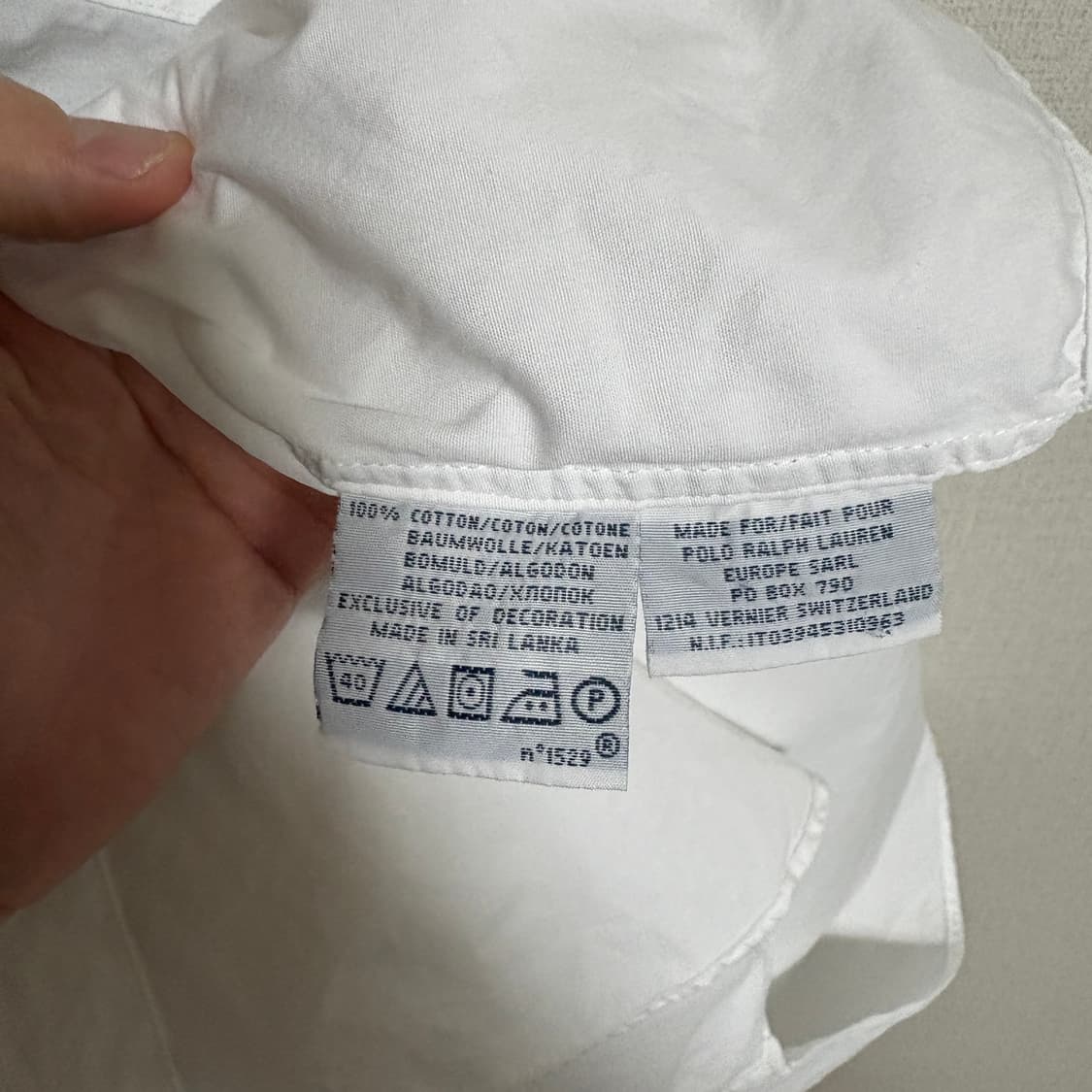 폴로 랄프로렌 클래식핏 코튼 셔츠 / 화이트, M 상품이미지8