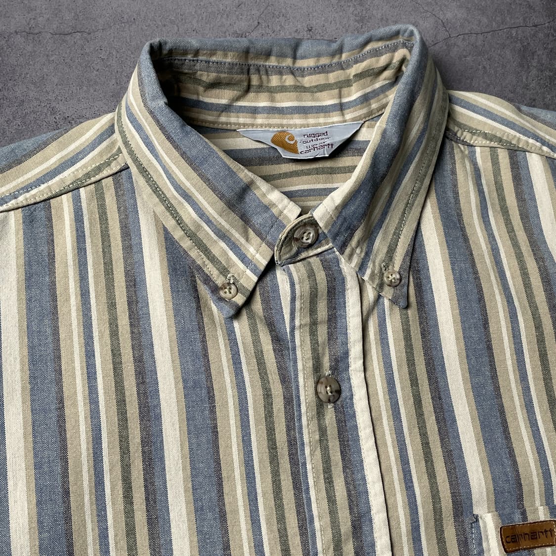 CARHARTT 칼하트 빈티지 스트라이프 반팔 워크 셔츠 A00917 상품이미지2