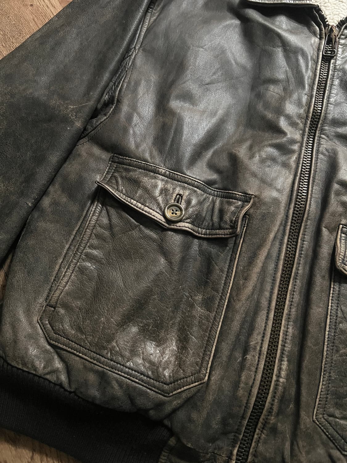 [L]90's 빈티지 TYPE A-2 레더 플라이트 자켓 상품이미지3