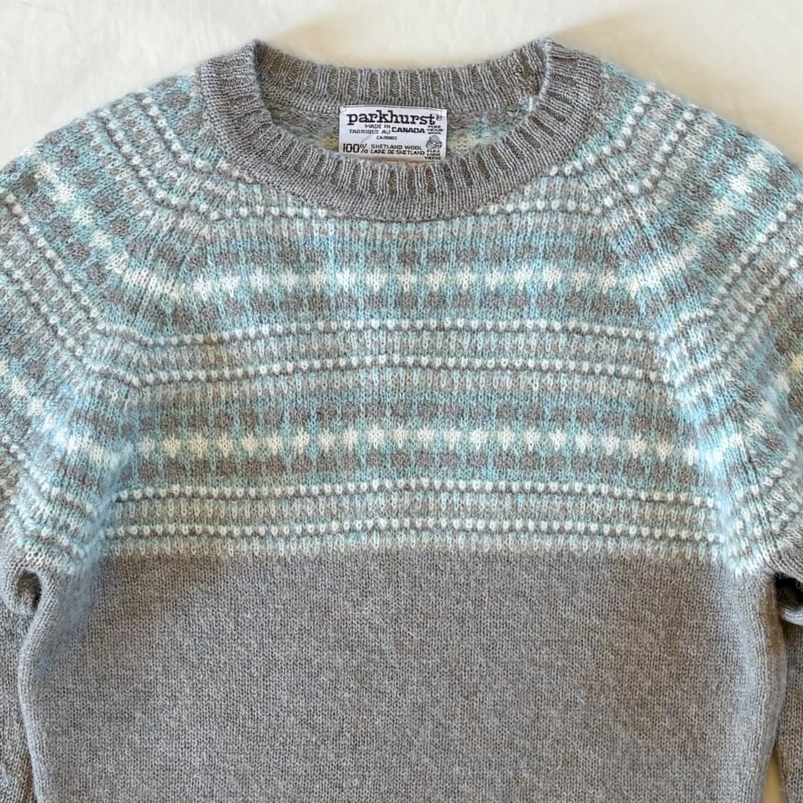 [W55] 80s 캐나다 parkhurst 셰틀랜드 울 라운드넥 니트 상품이미지2