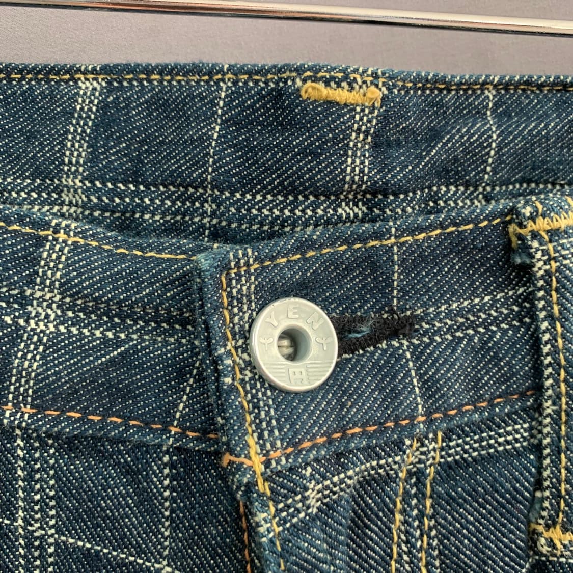 30인치 미치코 코시노 YEN JEANS 스트레이트 체크 데님 청바지 상품이미지6