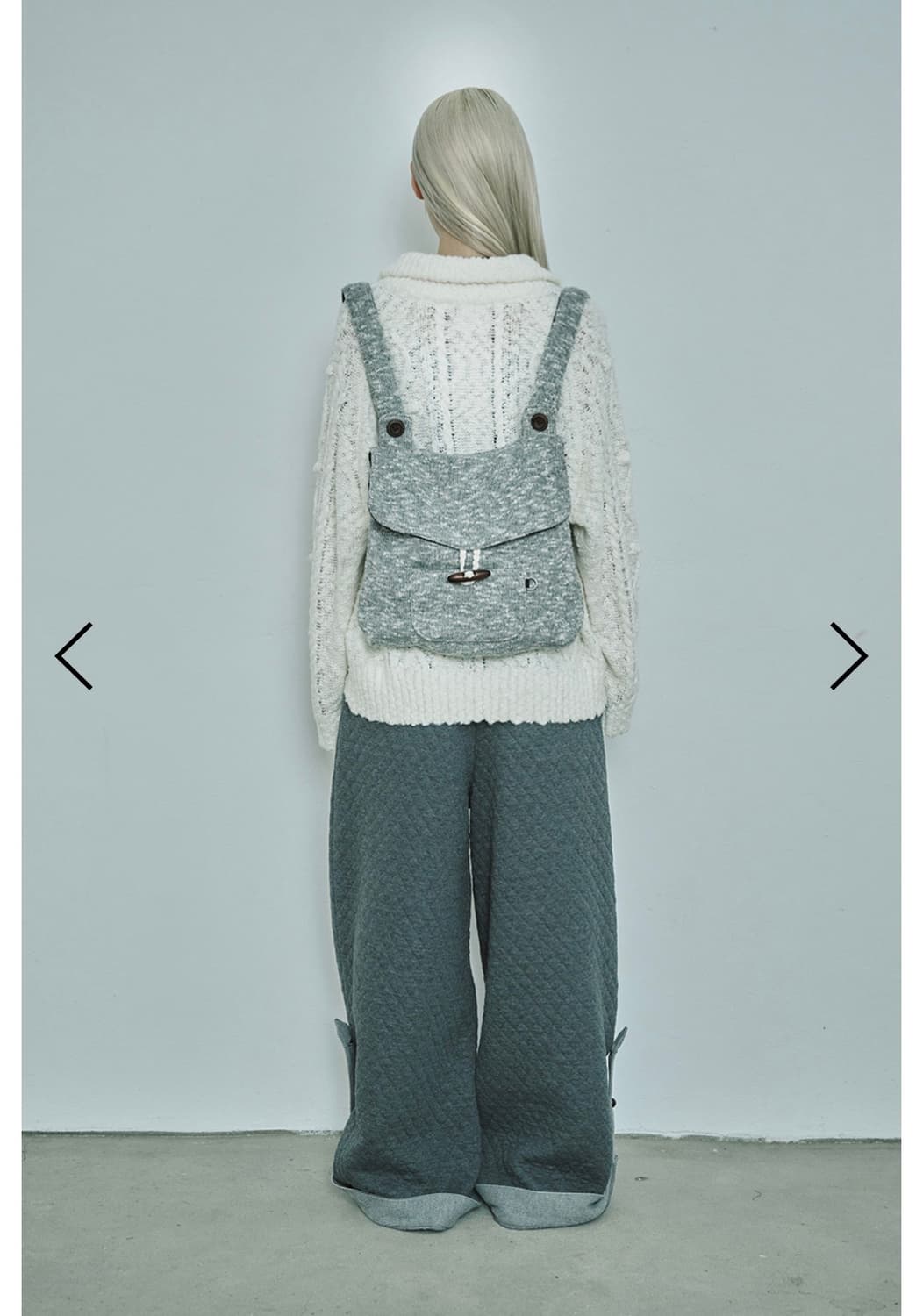 hugyourskin 허그유어스킨 니트 더플 백팩 그레이 상품이미지1