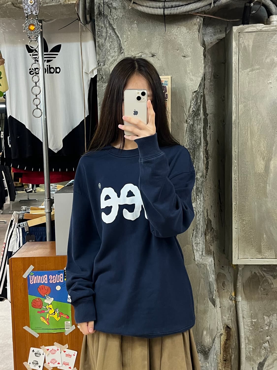 리 맨투맨 네이비 M #csz421 상품이미지2