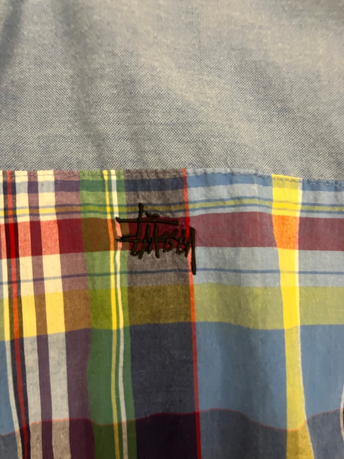 스투시 체크디테일 반팔 데님셔츠 상품이미지2