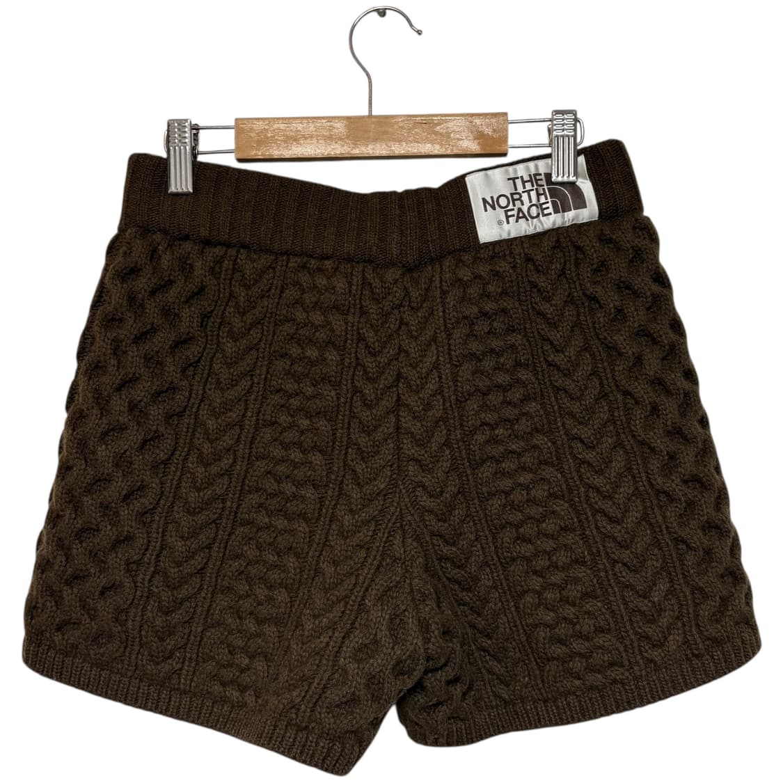 3658 노스페이스 브라운 꽈베기 니트 반바지 상품이미지3