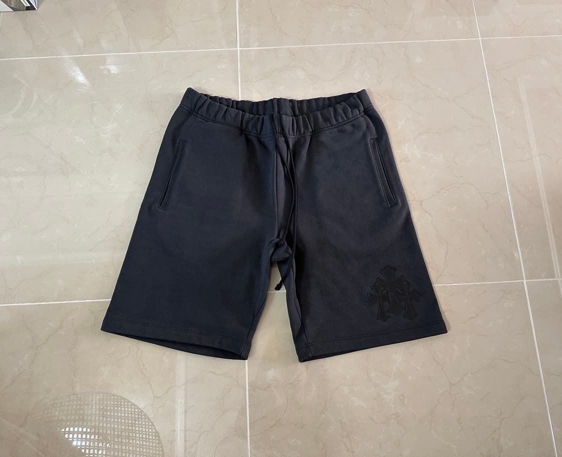 크롬하츠 트리플 크로스 레더패치 스웻쇼츠 블랙 XL 상품이미지2