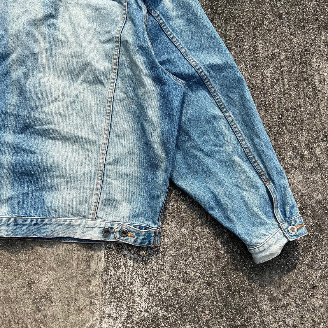 90‘s 팀버랜드 레더 칼라 데님 트러커 자켓 상품이미지8