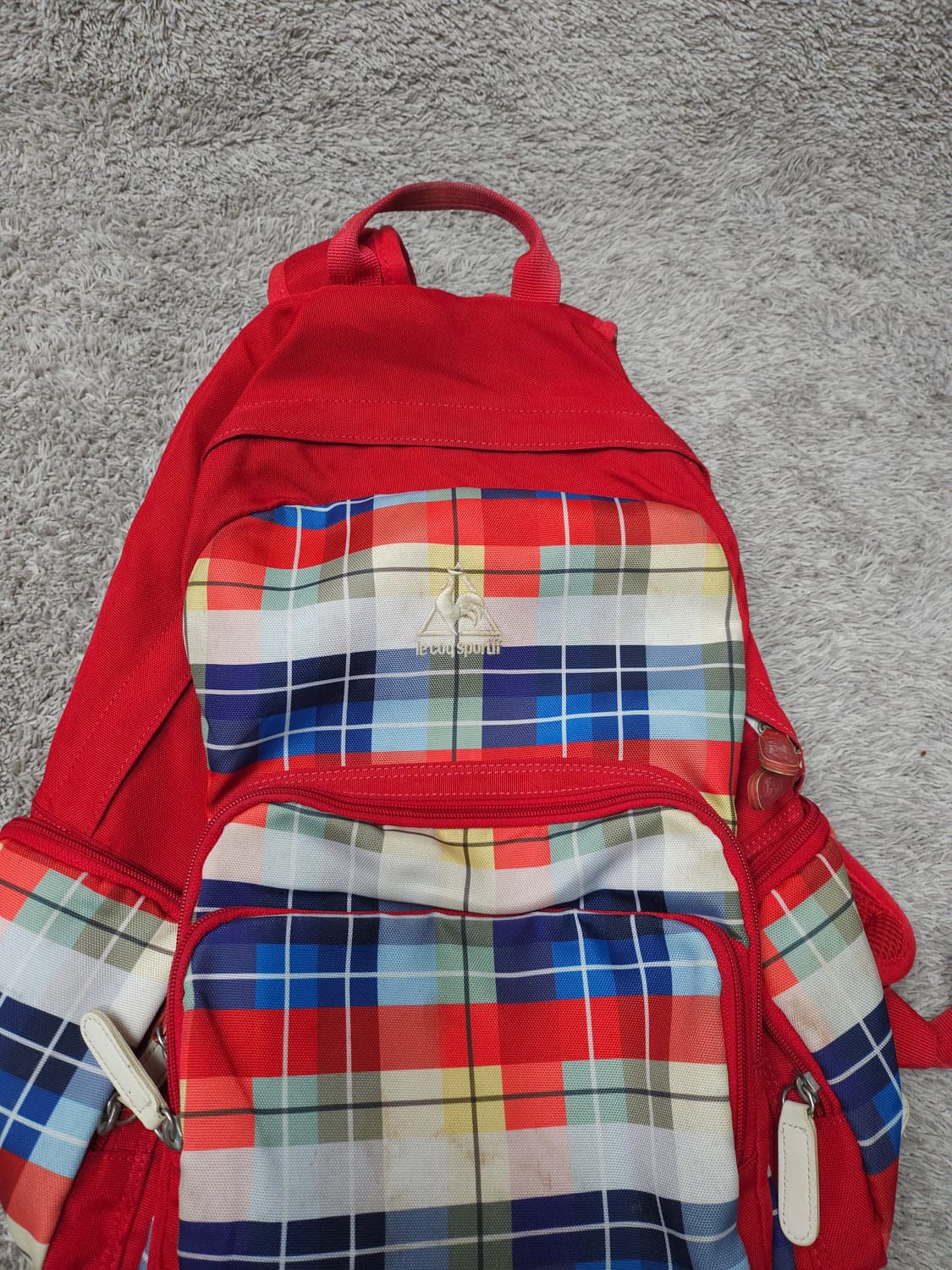 빈티지 르꼬끄 스포르티브(le coq sportif)체크 패턴 백팩 상품이미지3