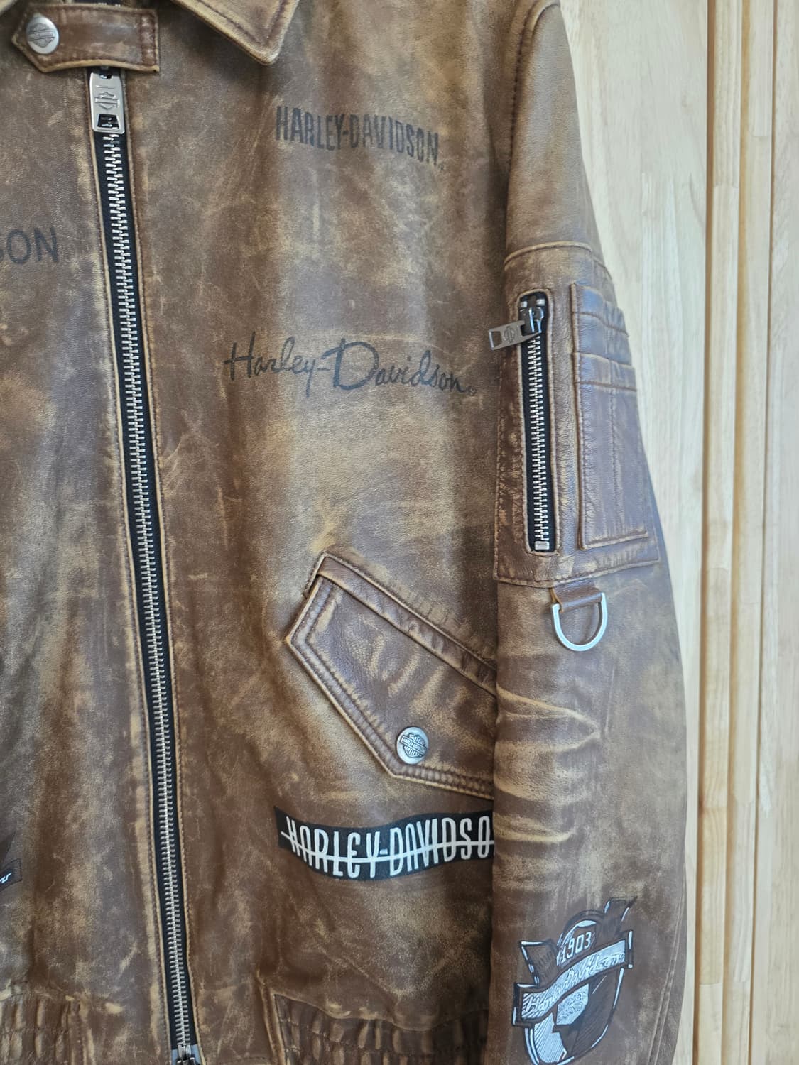 할리데이비슨 레더 자켓 100 (핸드드로잉 한정판) 상품이미지5