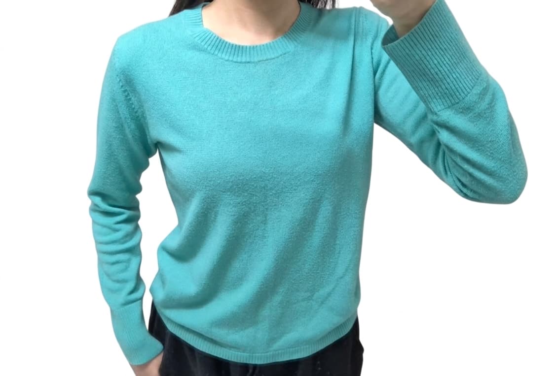 청록색 빈티지 니트 티셔츠 상품이미지1