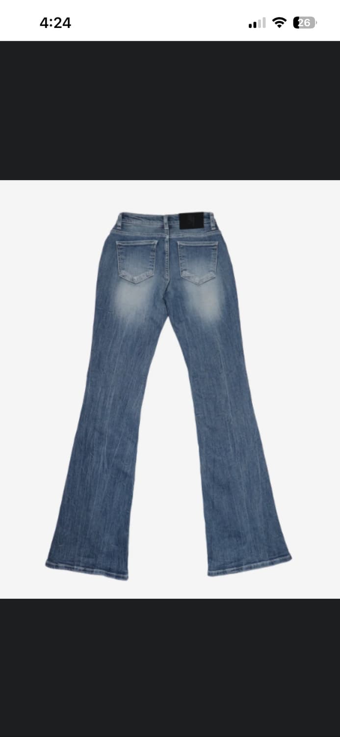 (구해요)시너진 링클 캣 워싱 로우 라이즈, 라이트블루 상품이미지3