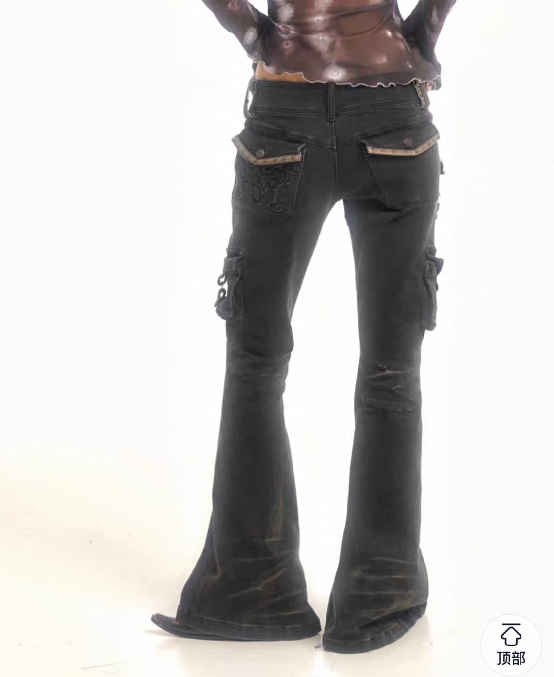 Folwers birds market vintage cargo pants 상품이미지2