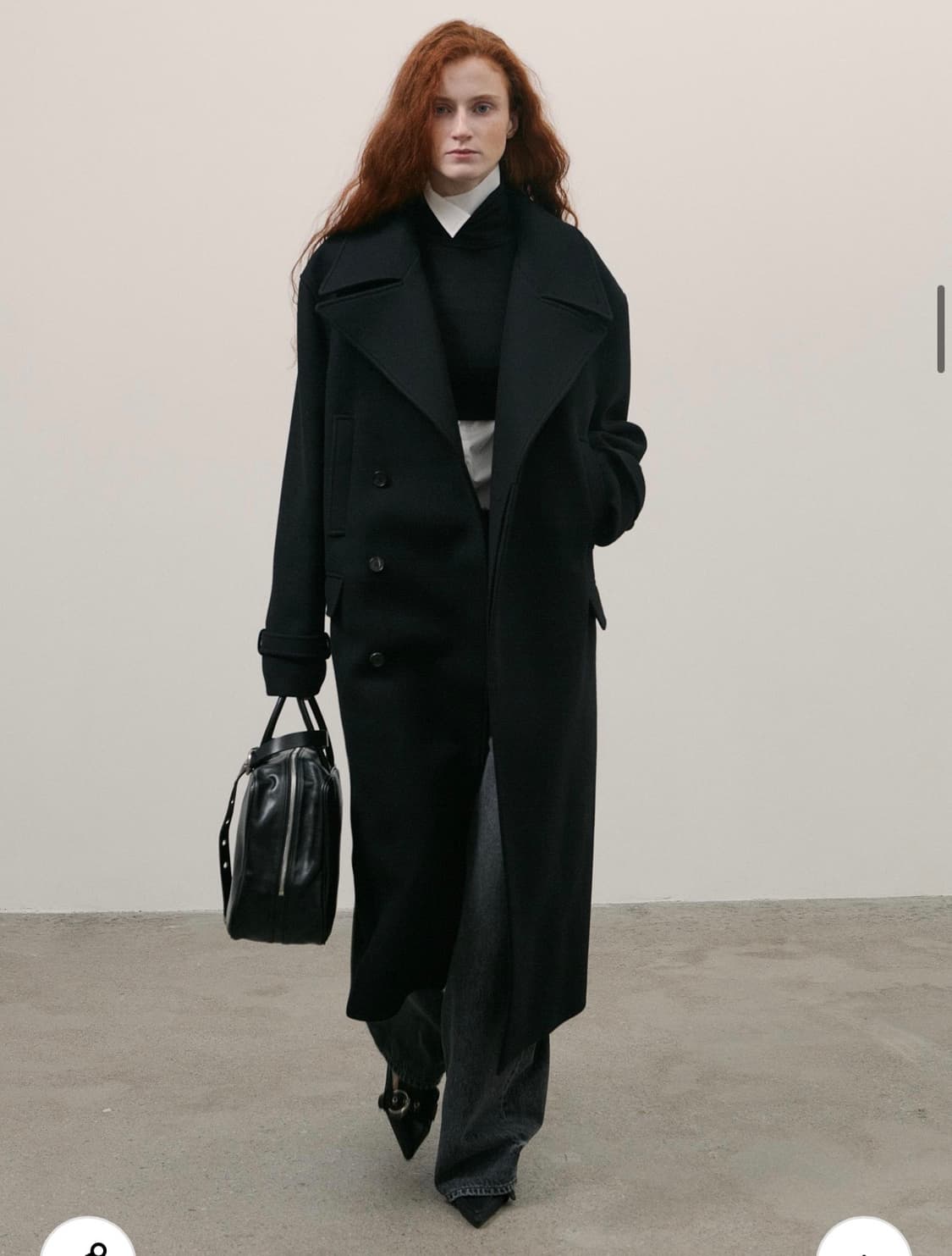 [1사이즈] 라벨아카이브 프리미엄 울 더블 브레스티드 코트 블랙 상품이미지4