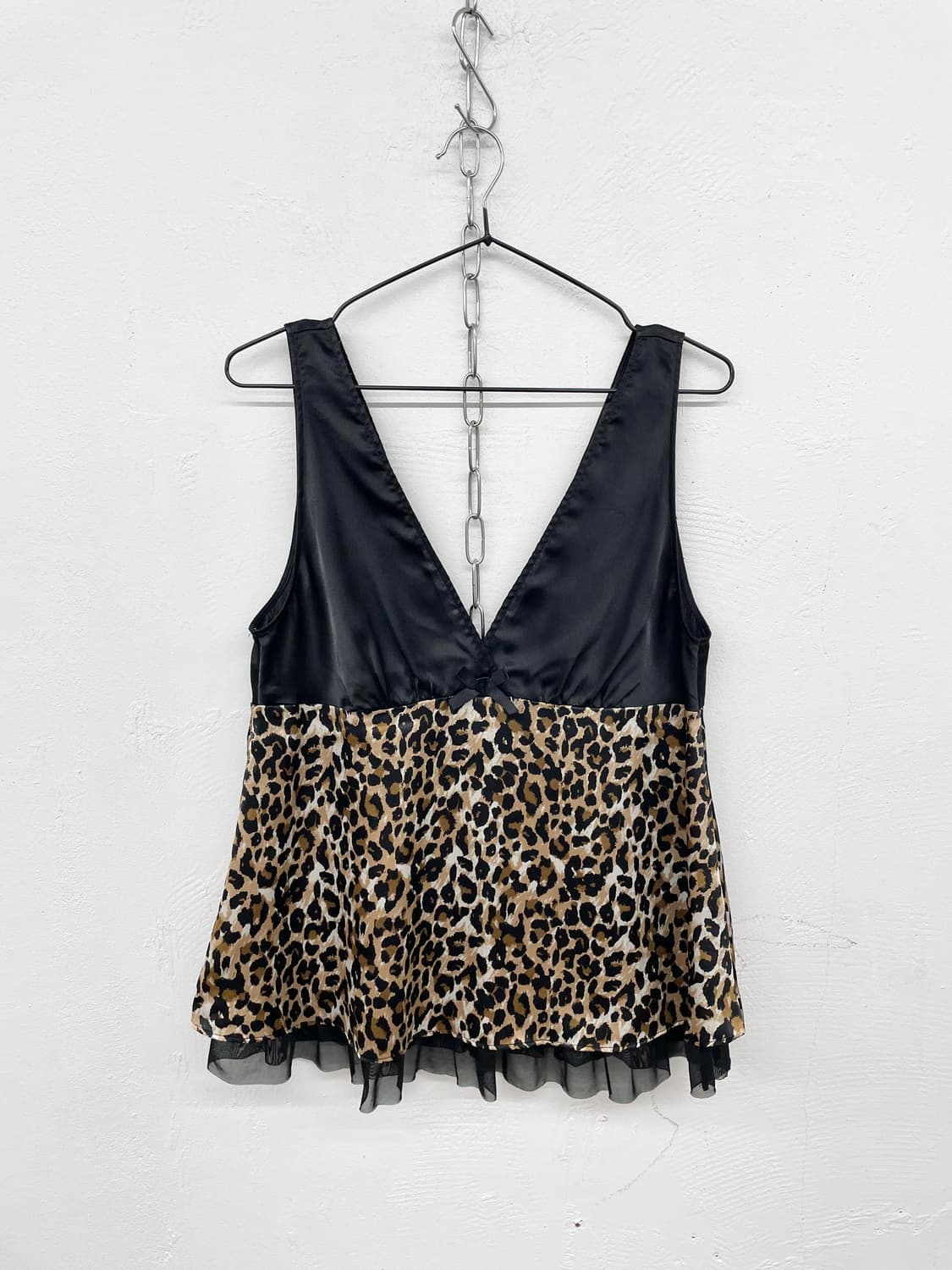 갸루 레오파드 리본 슬립 상품이미지4