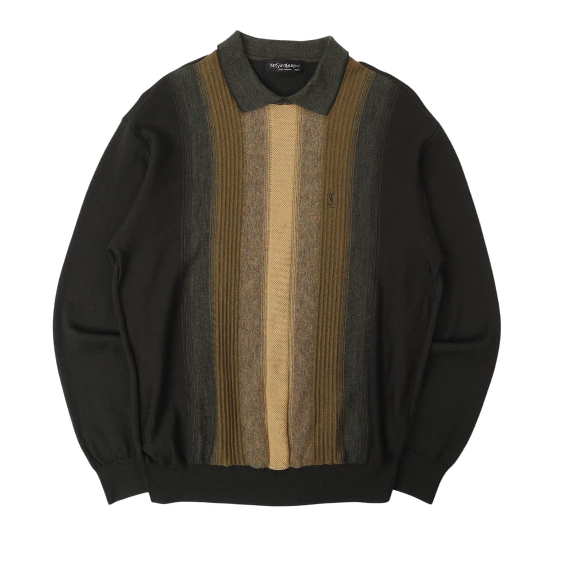 입생로랑 울 스트라이프 카라 니트 상품이미지1