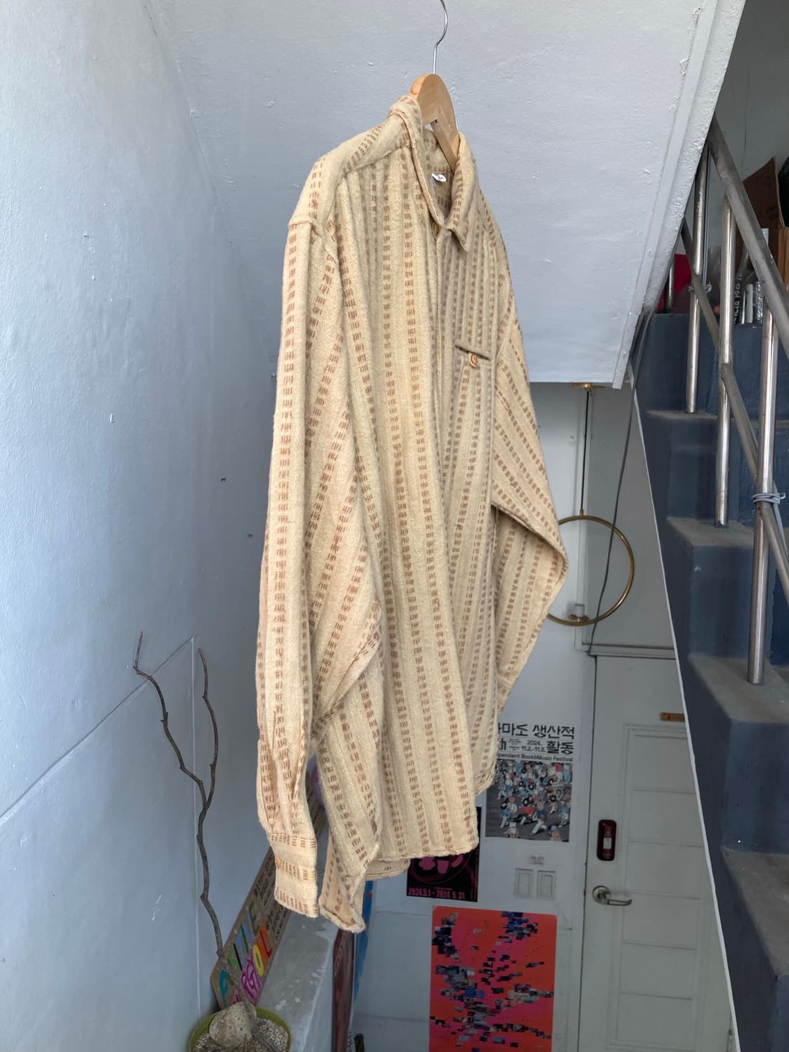 면 100% made india 도톰 패턴 셔츠 상품이미지2