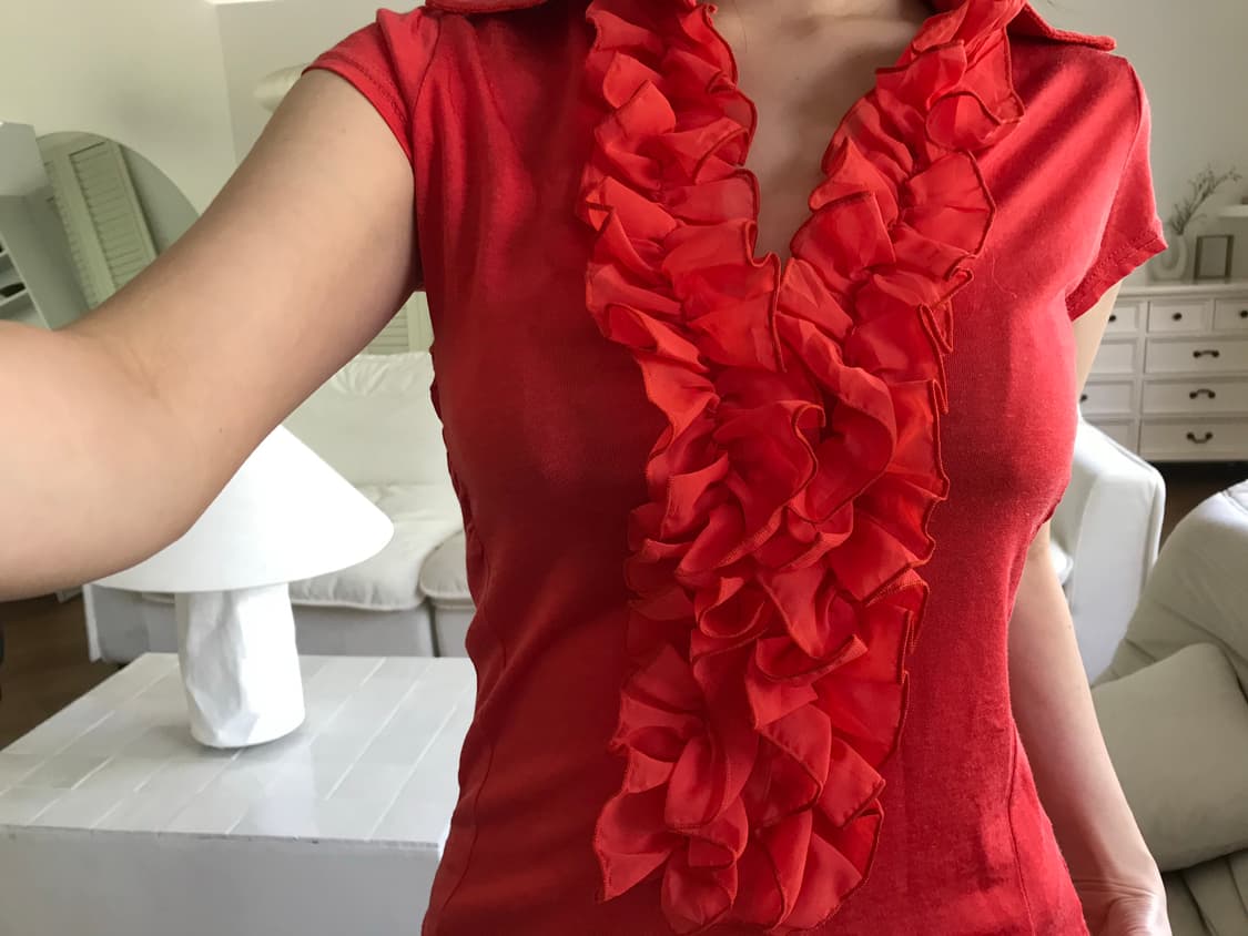 vintage ruffle lace top 상품이미지1