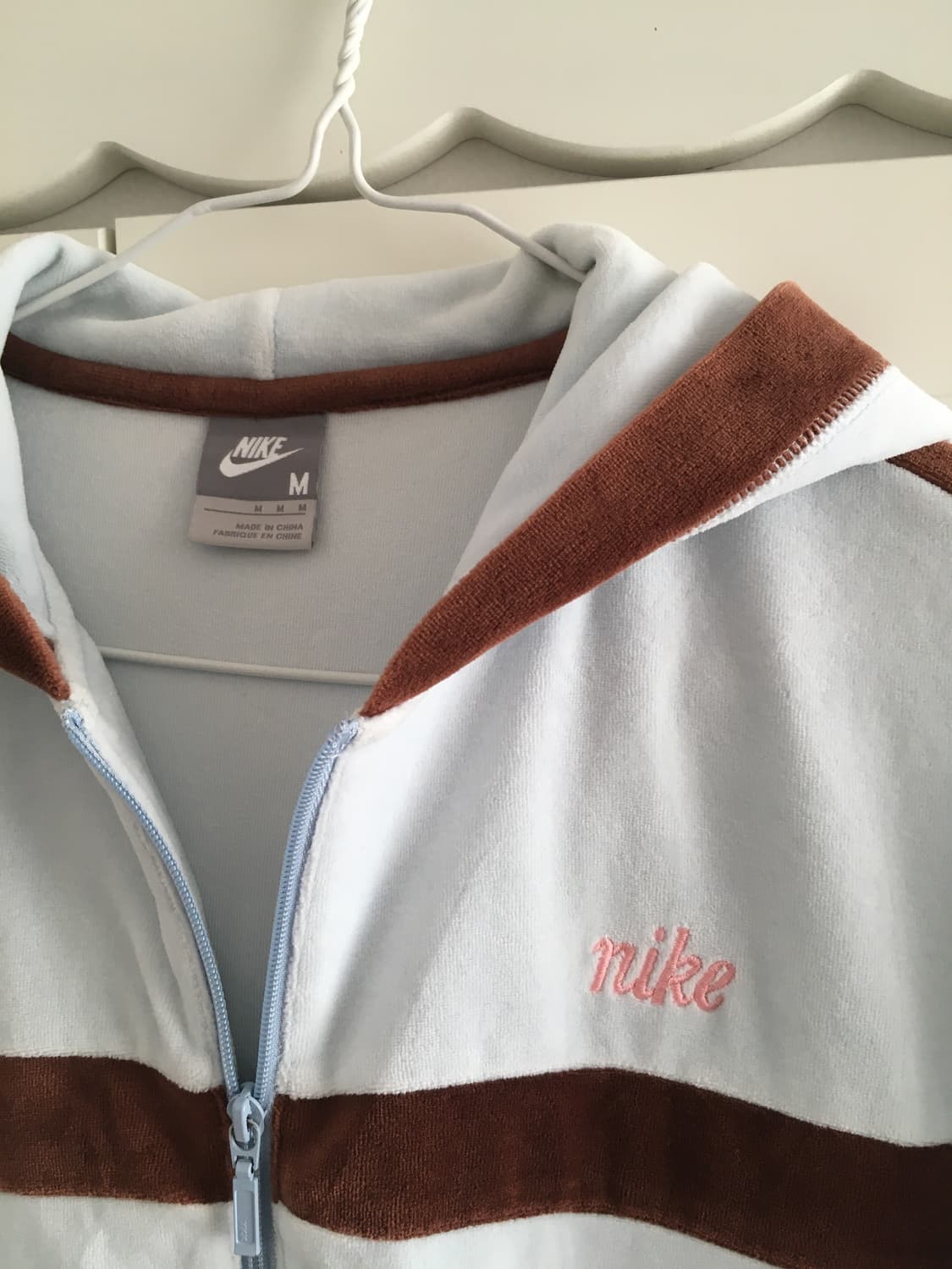 빈티지 하늘색브라운 벨벳 후리스후드집업 극희귀대장핀터깔달천깔stc진리어항 상품이미지6