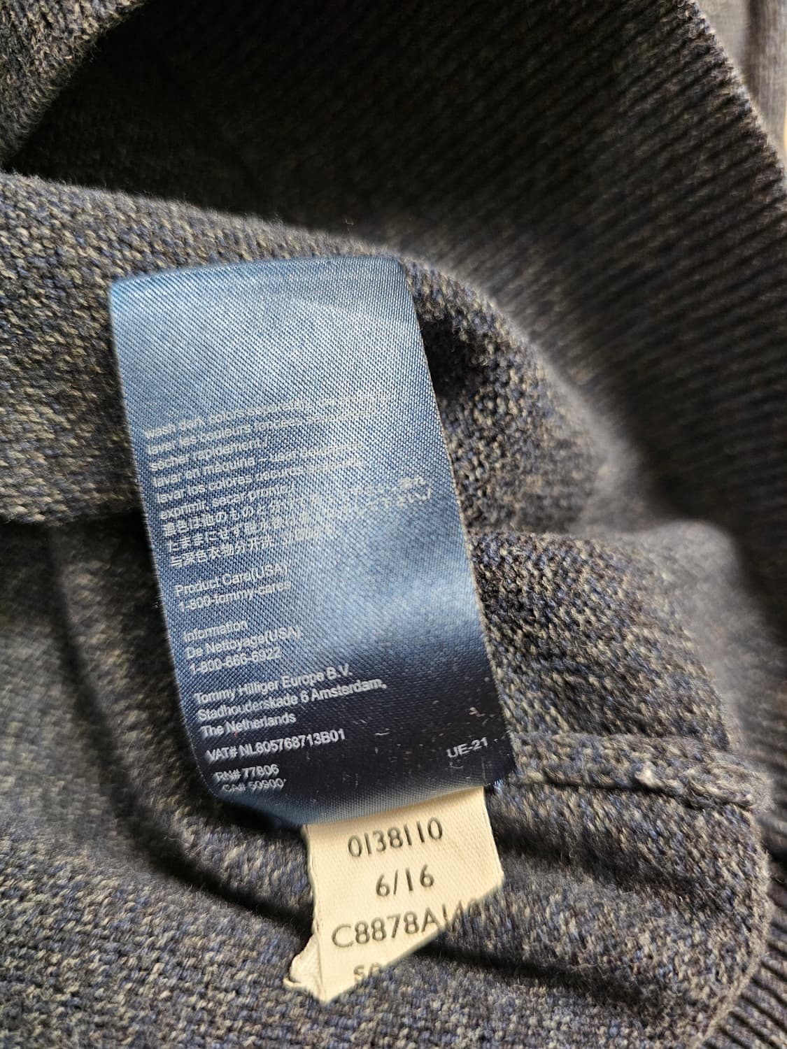 [M] 타미힐피거 멜란지 그레이 케이블 면 니트 스웨터 상품이미지6