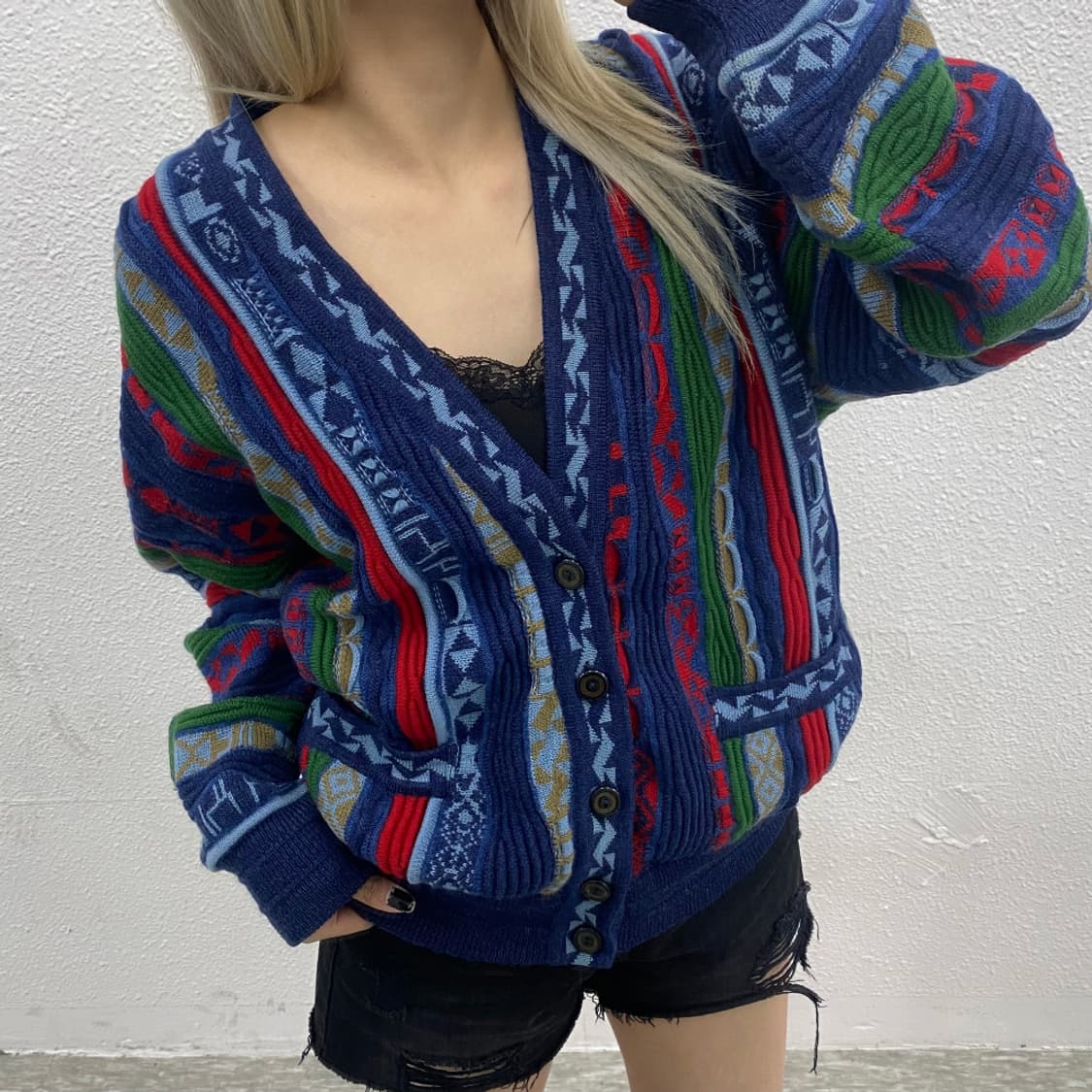 usa 에스닉 니트 가디건 M 상품이미지1