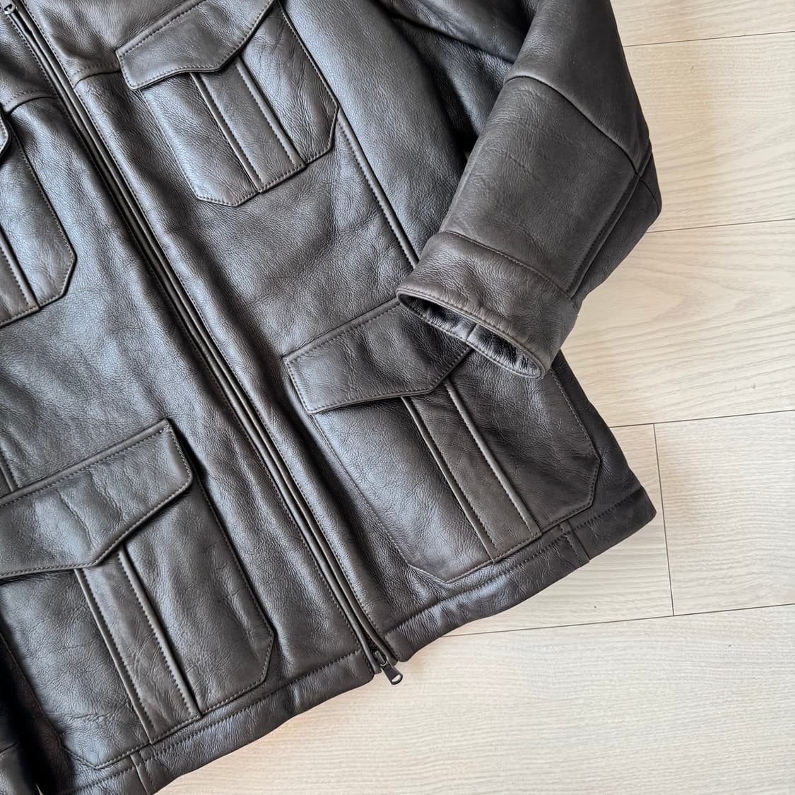 [명작,미사용] 브루넬로 쿠치넬리 최고급 쉽스킨 무통 무스탕 필드 자켓 상품이미지5