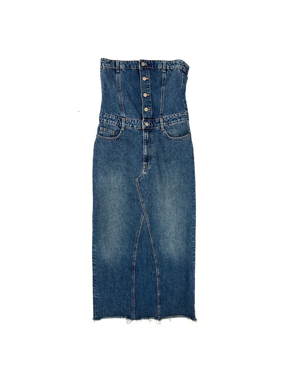 Zara Corset Denim Dress Skirt/ Os 상품이미지1