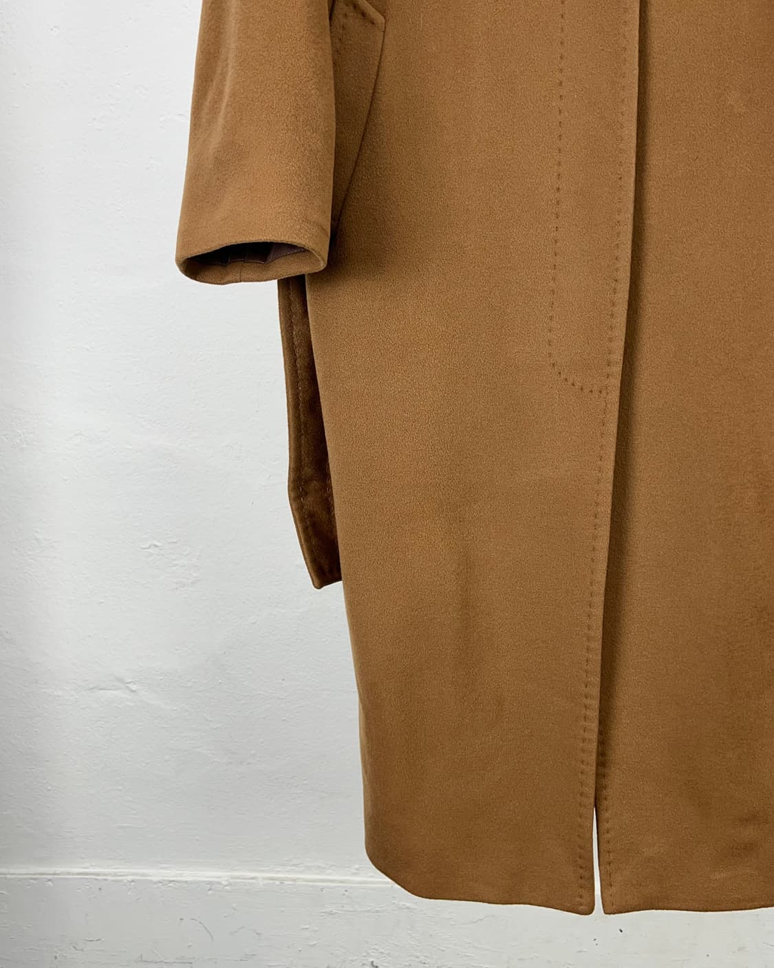 신지아로카 카멜 캐시미어 벨티드 싱글 발마칸 롱 코트 상품이미지4