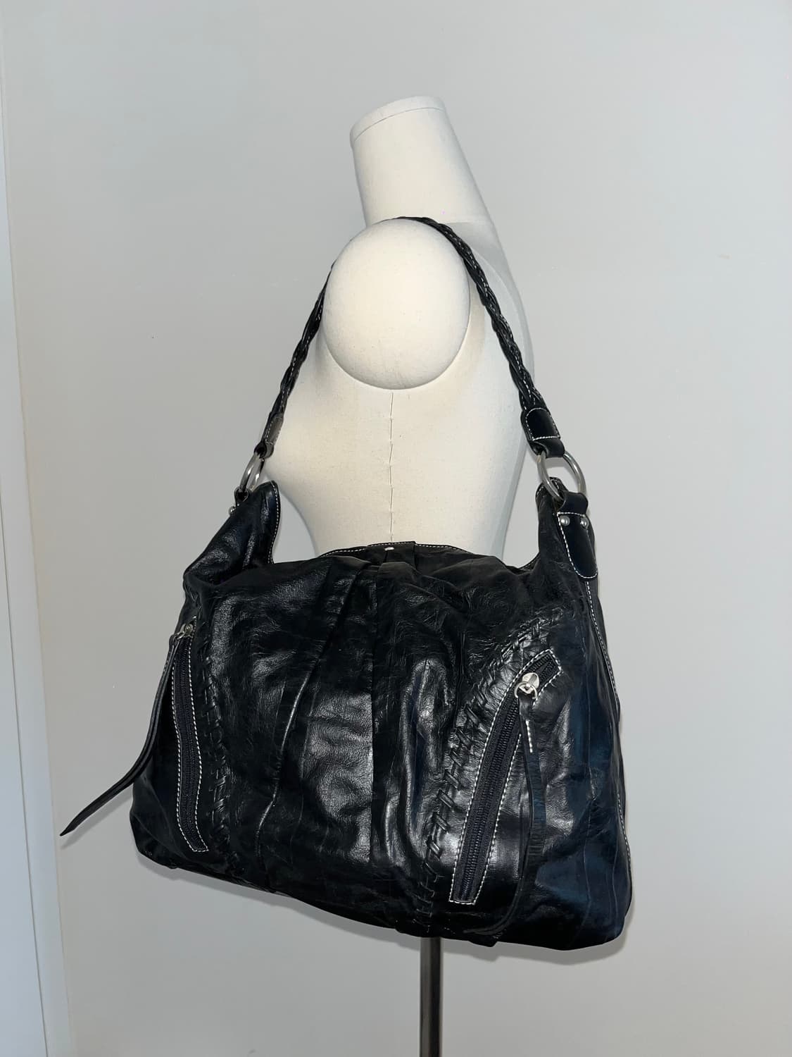 Japan vintage leather Shoulder bag 상품이미지3