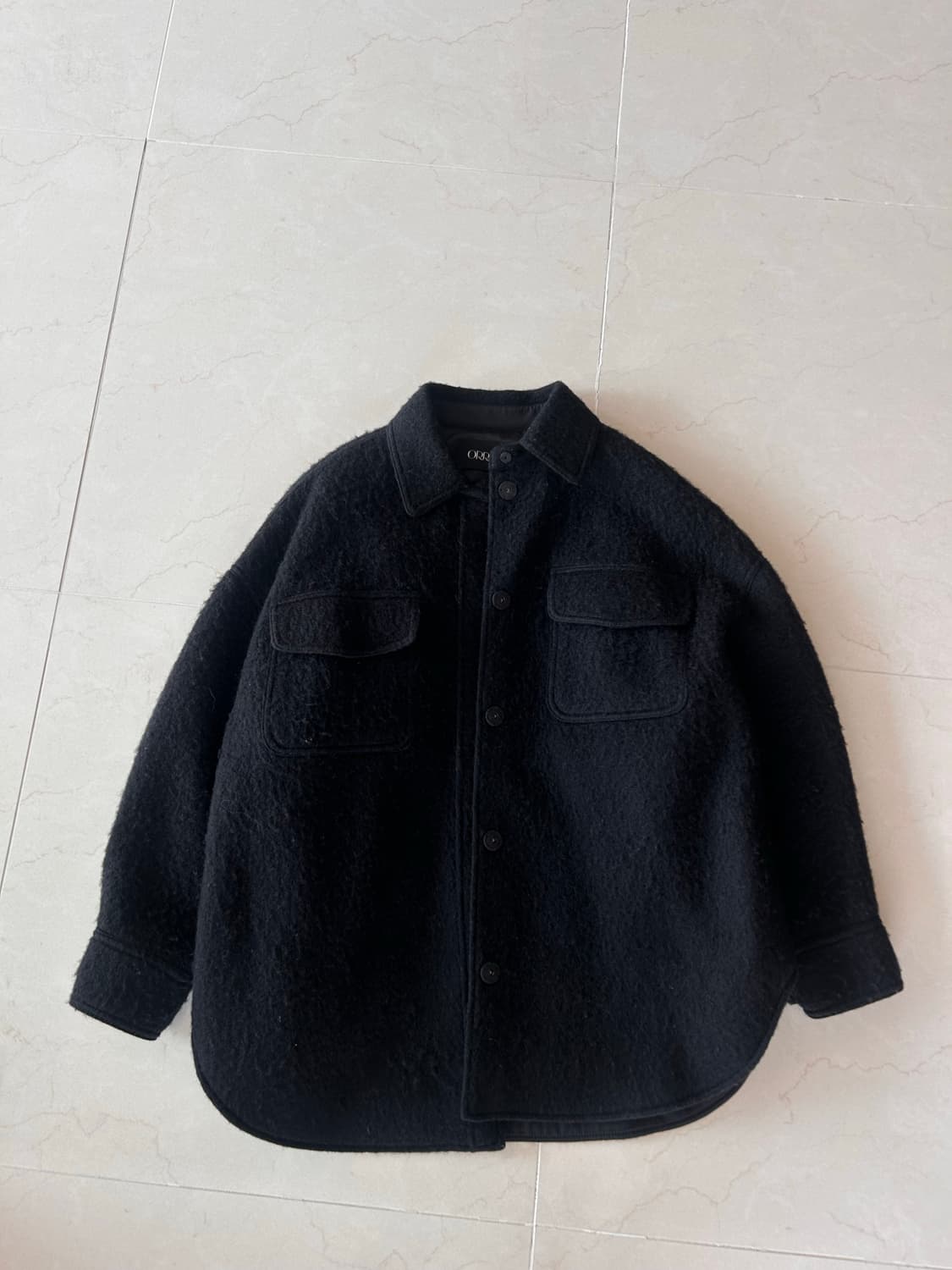ORR 블랙 셔츠형 오버핏 울자켓 상품이미지1