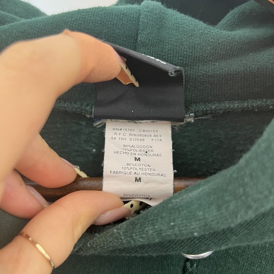 트레셔 프레임로고 스트릿 펑크 딥그린 후드티 M C09916 상품이미지6