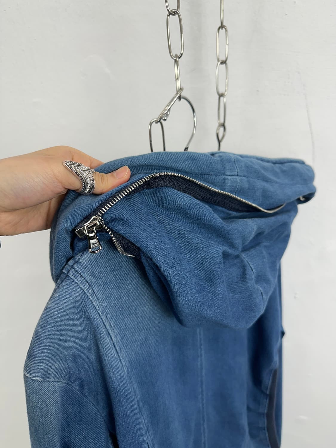 Custom Culture Asymmetric Zip Denim Hood 상품이미지10