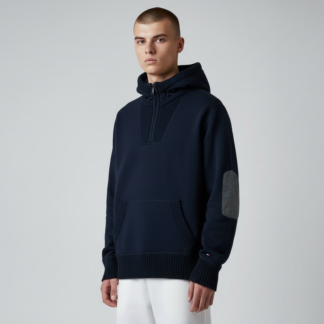 [M] Tommy 타미힐피거 네이비 기모 반집업 후드티 상품이미지2