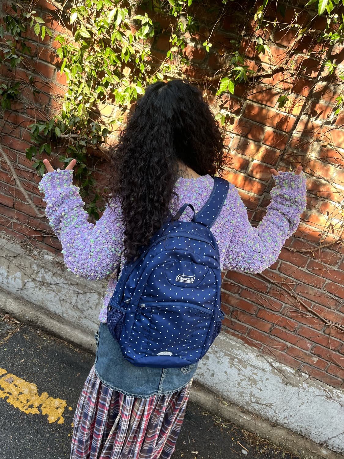 coleman 네이비 도트 백팩 상품이미지1