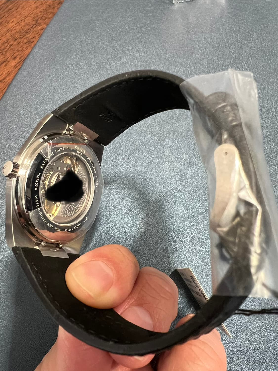 미사용 신품) 티쏘 prx 오토 40mm 블랙 다이얼 블랙 가죽스트랩 상품이미지3