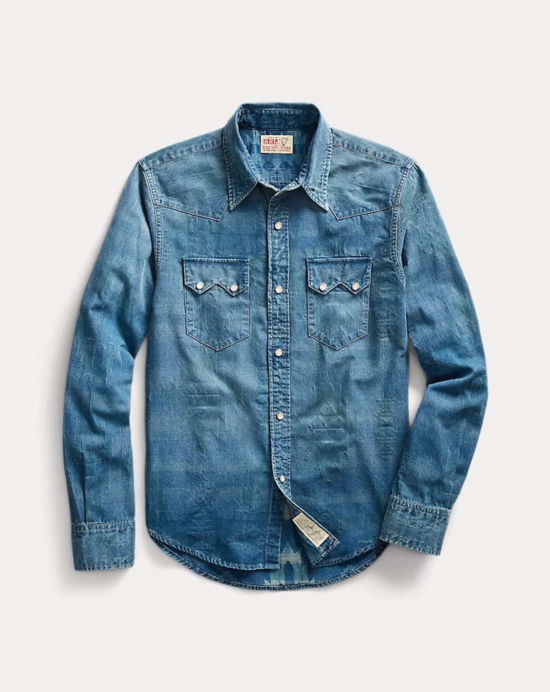 RRL 인디고 자카드 웨스턴 셔츠 M 상품이미지1