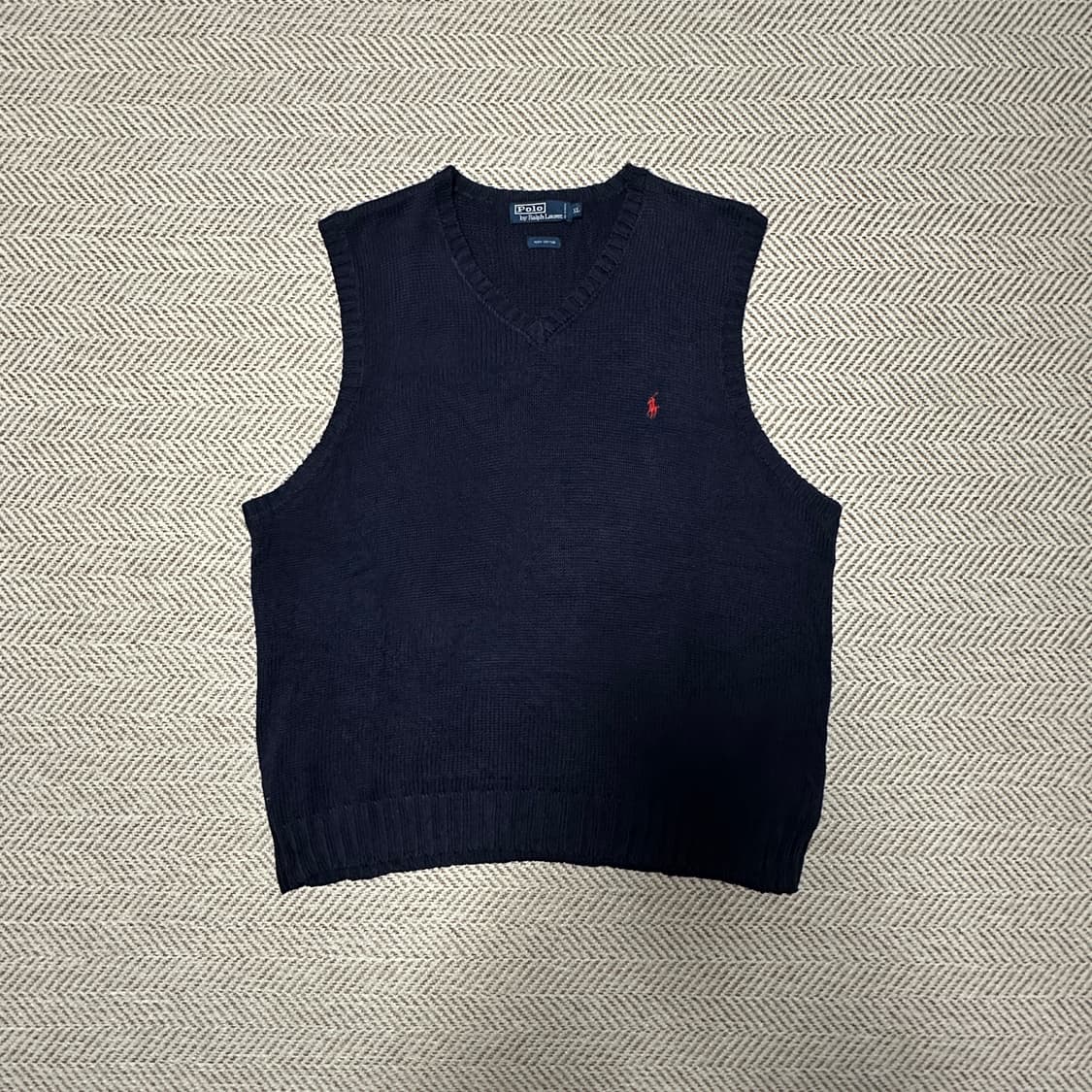 POLO RALPH LAUREN cotton knit vest navy 상품이미지1