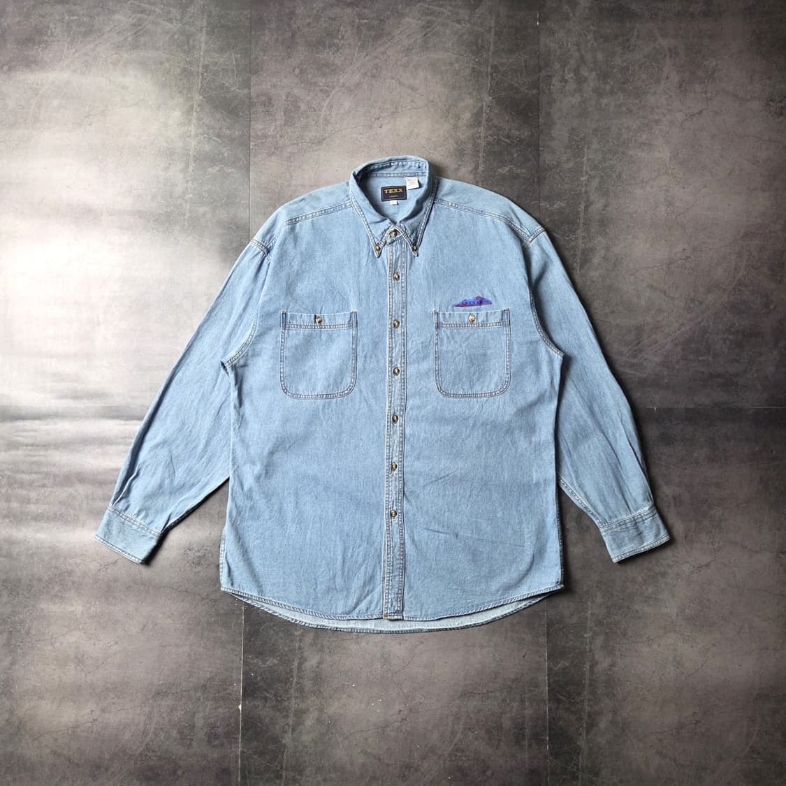 TEXX 빈티지 버튼다운칼라 코튼 데님 셔츠 A00649 상품이미지1