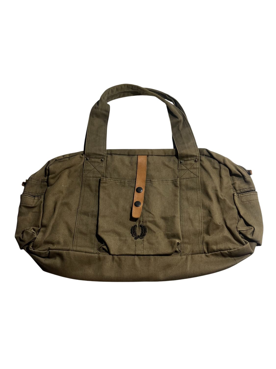 프레드페리 00s  카키 캔버스 더플백 상품이미지1