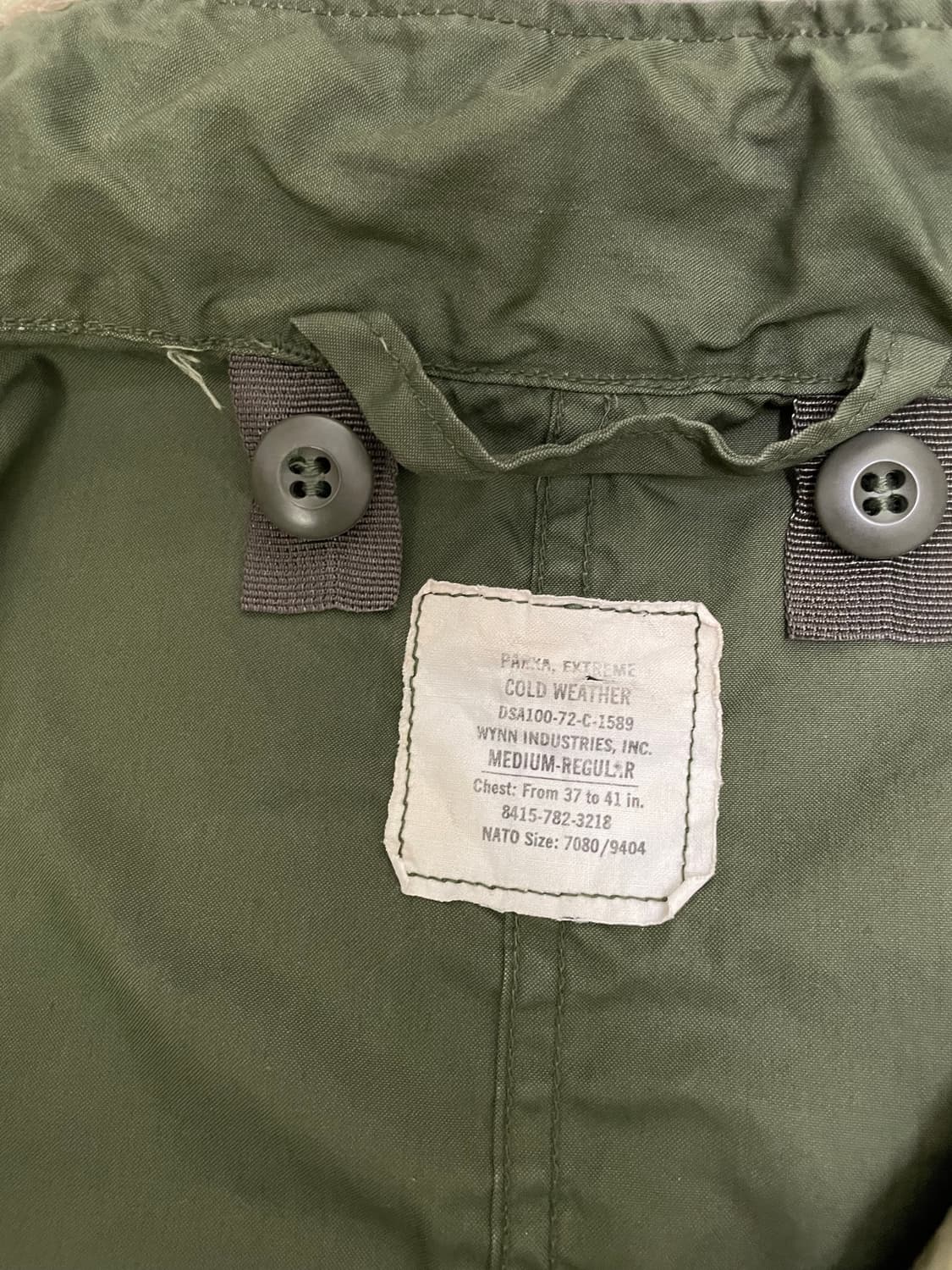 70s 오리지널 미군 m65 피쉬테일 라이너 포함 개파카 상품이미지5