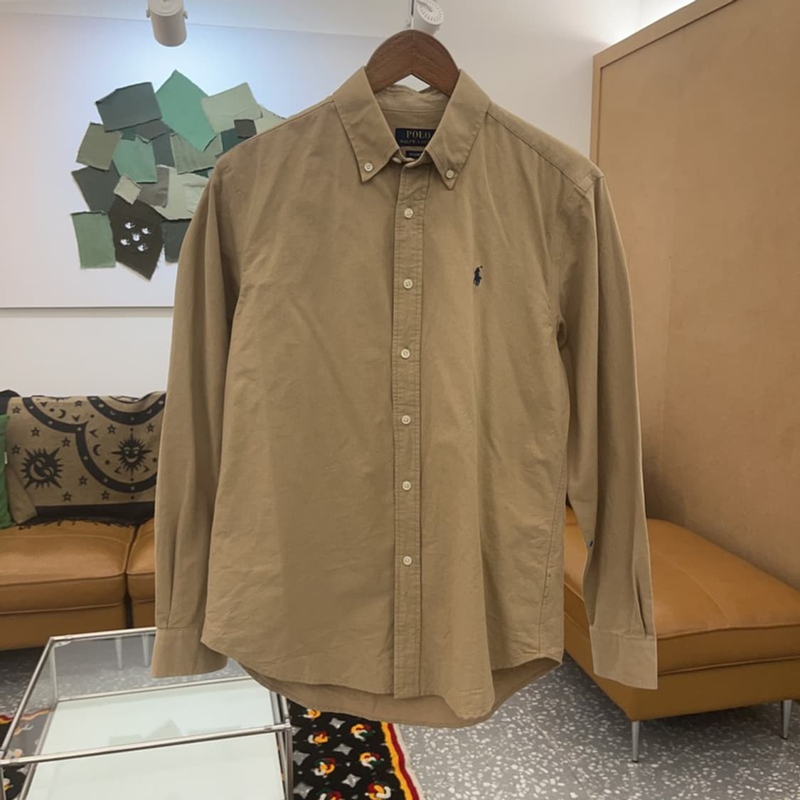 폴로 랄프로렌 빈티지 컨트리 옥스포드 카멜 셔츠 S C07263 상품이미지3