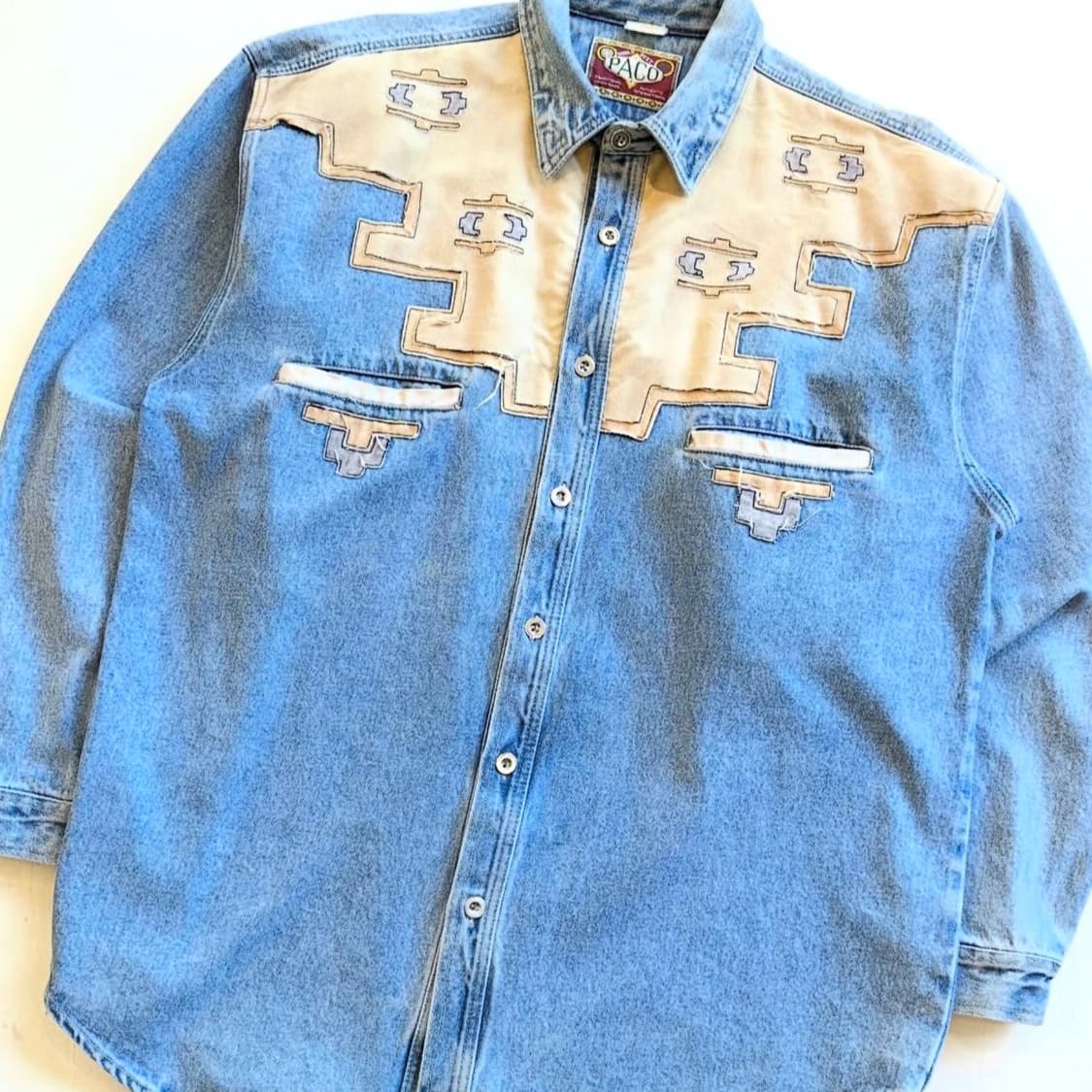 90’s 미국 PACO 리워크 데님 셔츠  상품이미지4