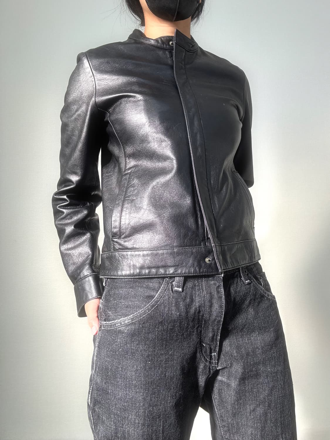 레더 크롭 자켓 상품이미지1